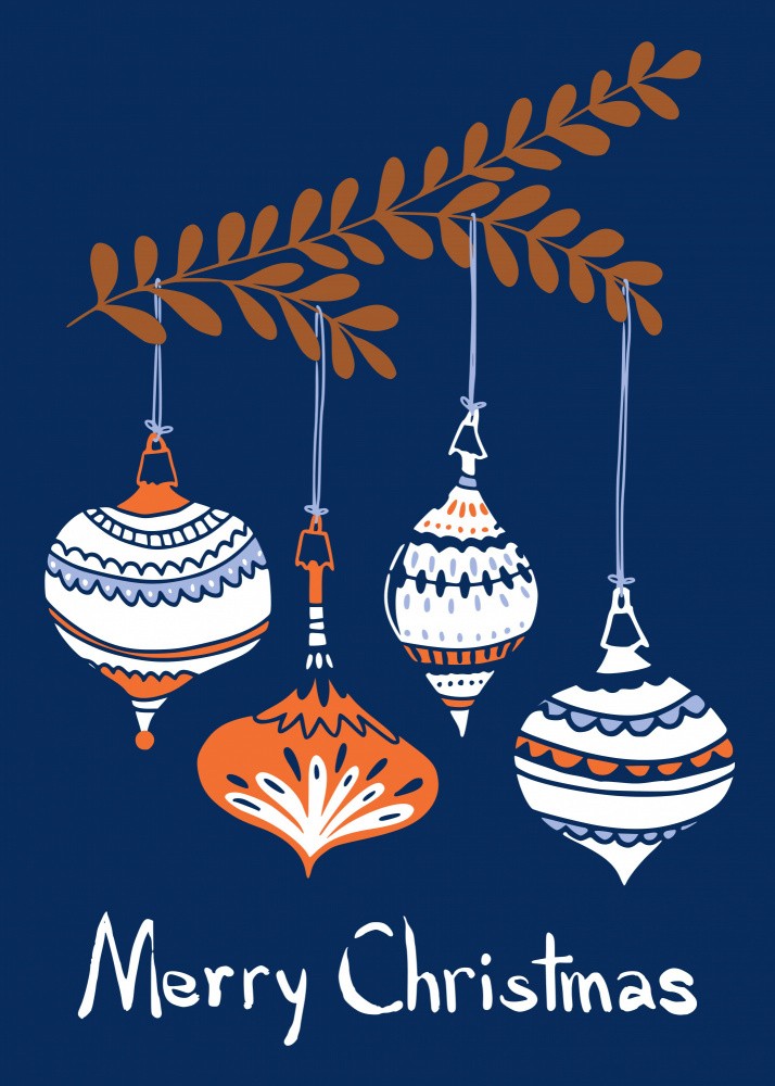 Joyeuses petites boules de Noël bleues