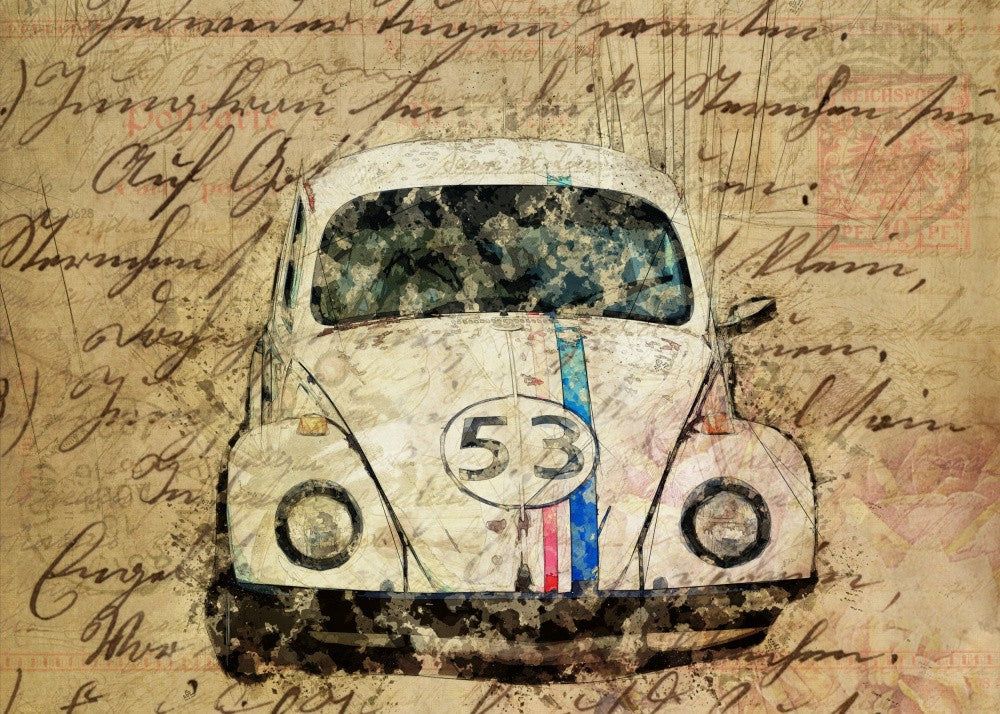 Postcard vintage car