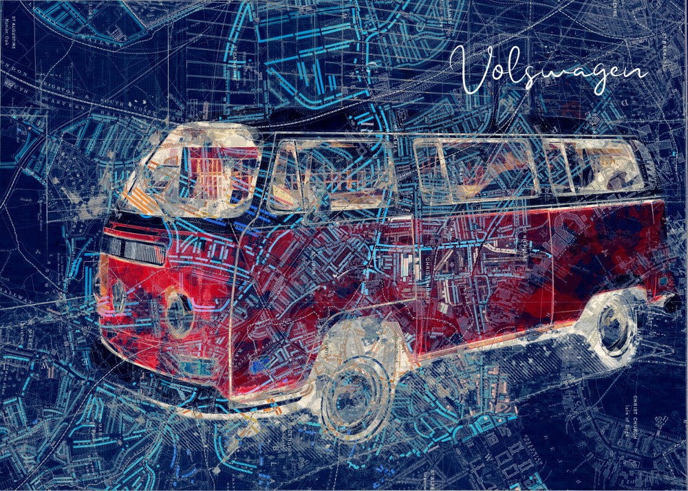 carte postale poster car