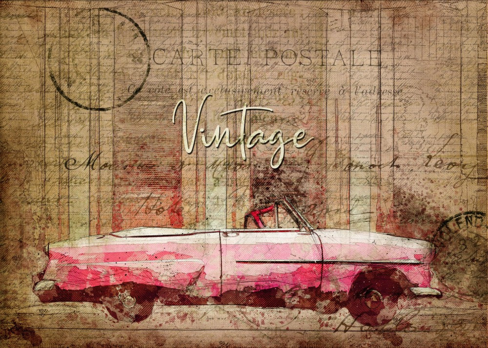 carte postal vintage car