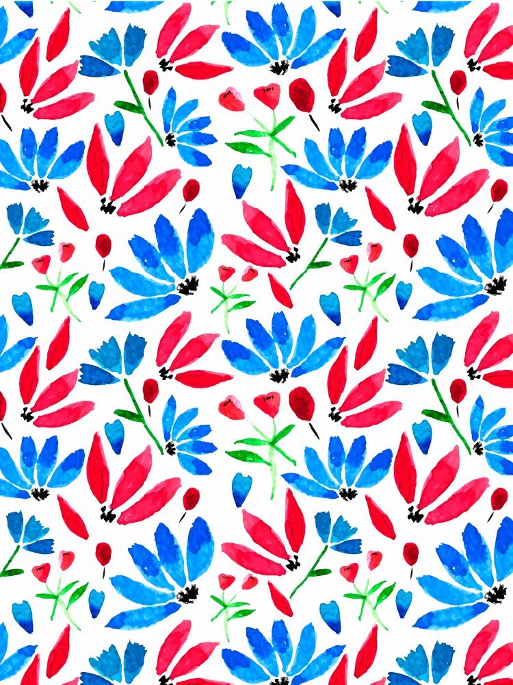 Red and Blue Flowers