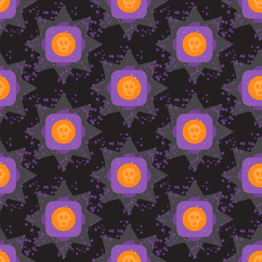 Vibrant Skull Flower Pattern