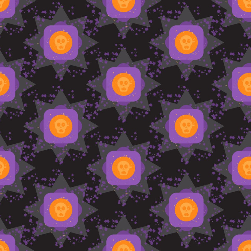 Vibrant Skull Flower Pattern