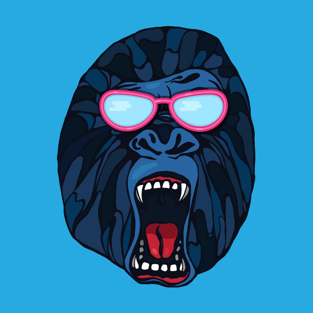 Gorilla  Wearing Pink Sunglasses