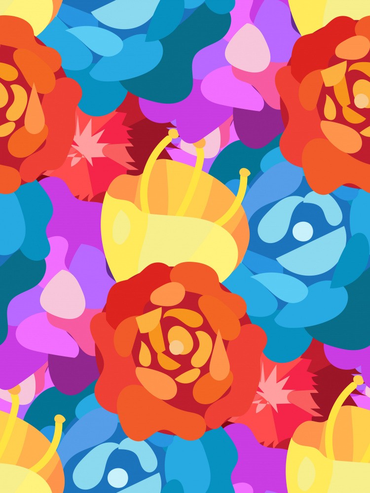 Colorful Abstract Flower Patterns