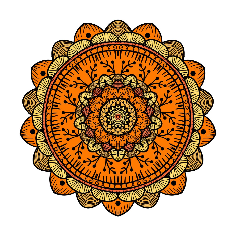 Abstract Mandala Line Art