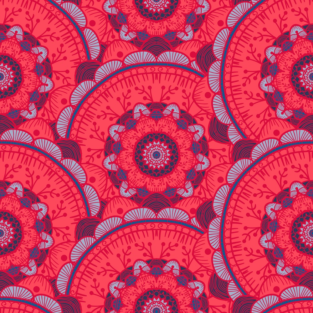 Crimson Mandalas Patterns