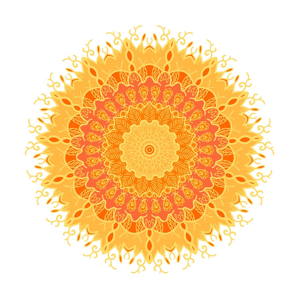 Fiery Sunburst Mandala