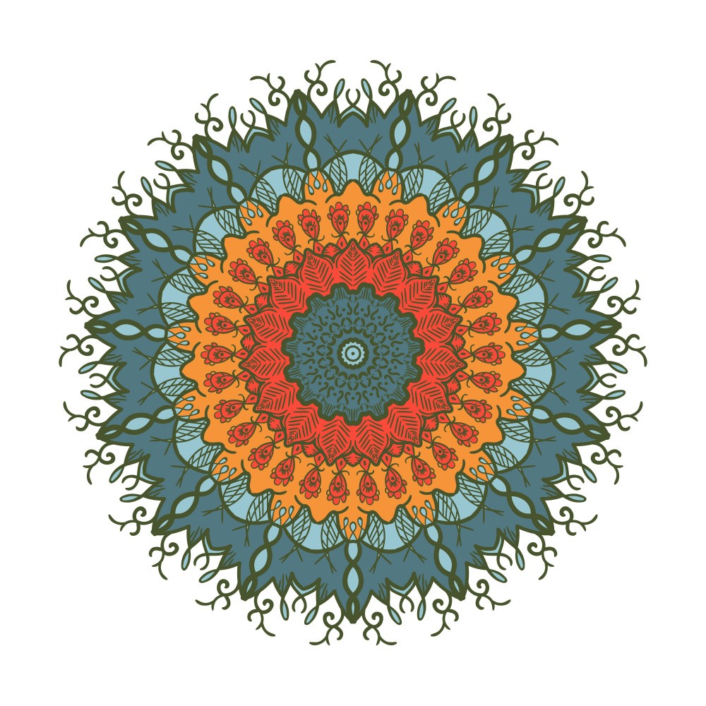 Lebendige Mandala-Blüte