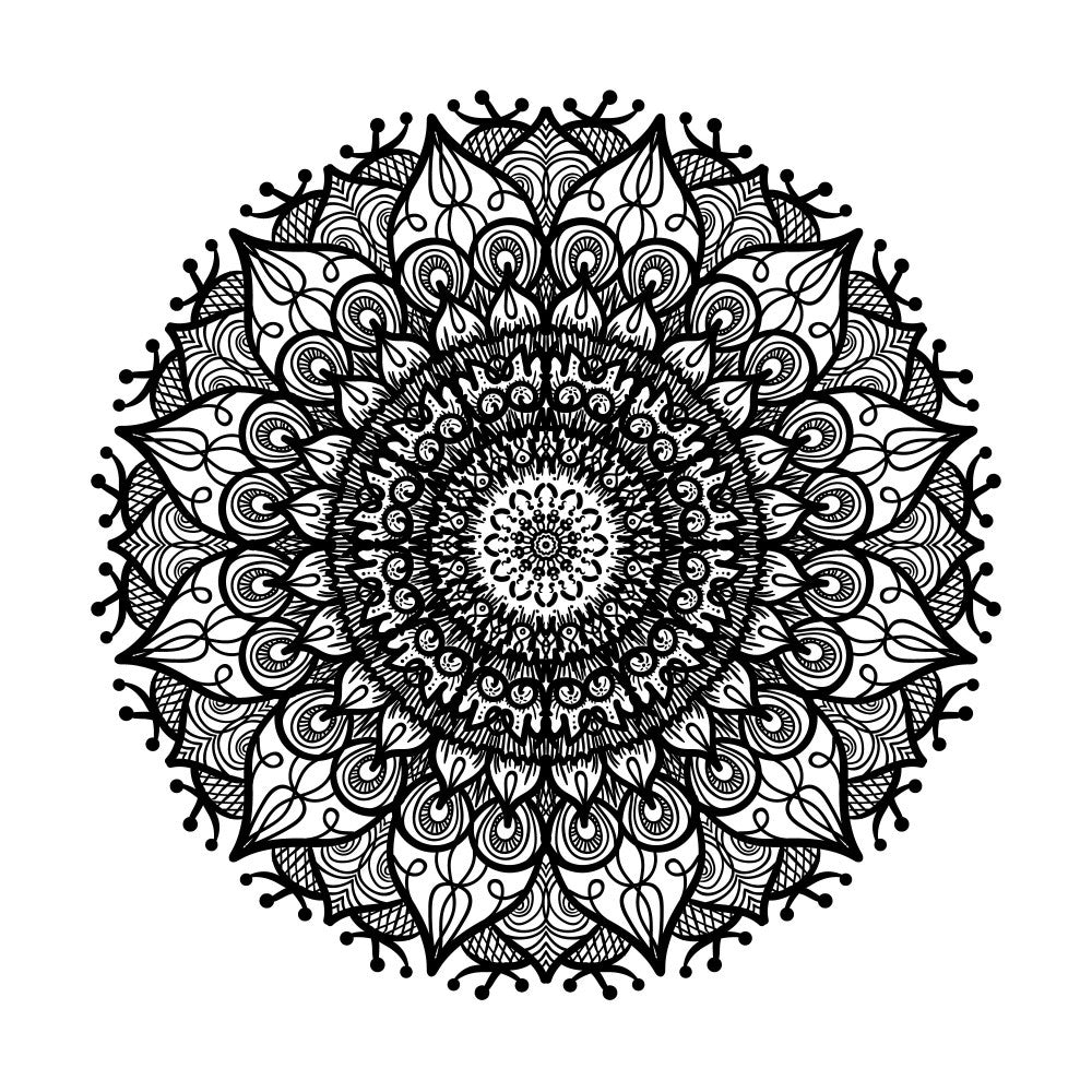 Floral Mandala Line Art