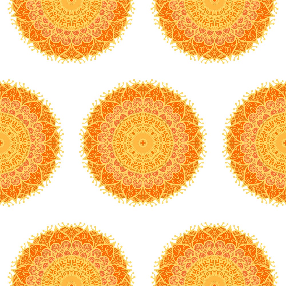Yellow Floral Mandala Patterns
