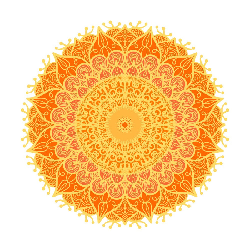 Golden Floral Mandala Line Art