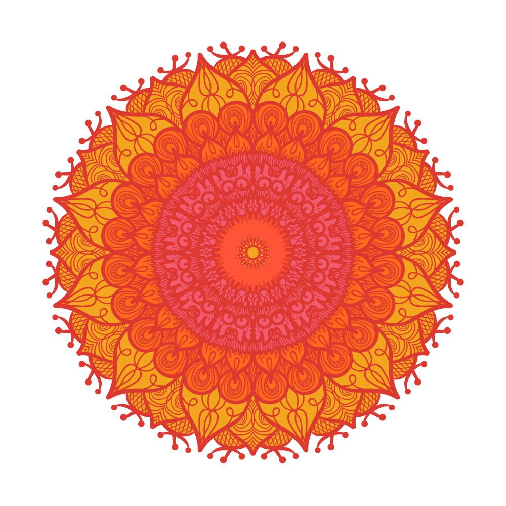 Floral Mandala Line Art