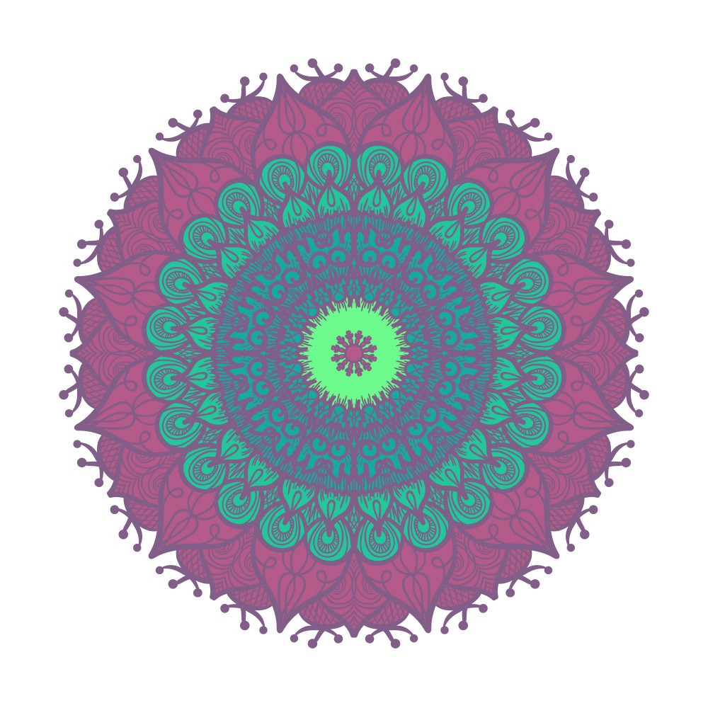 Floral Mandala Line Art