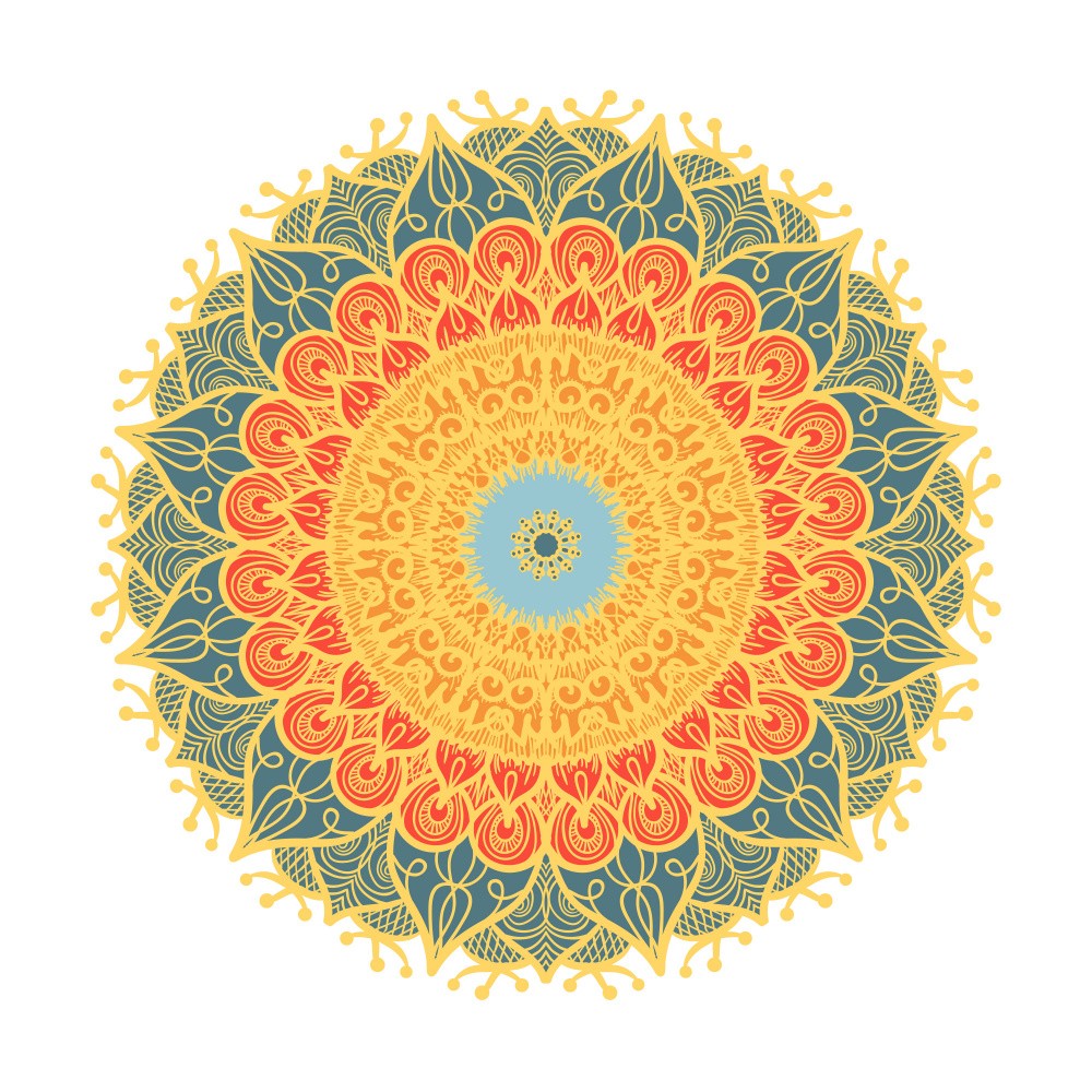 Floral Mandala Line Art