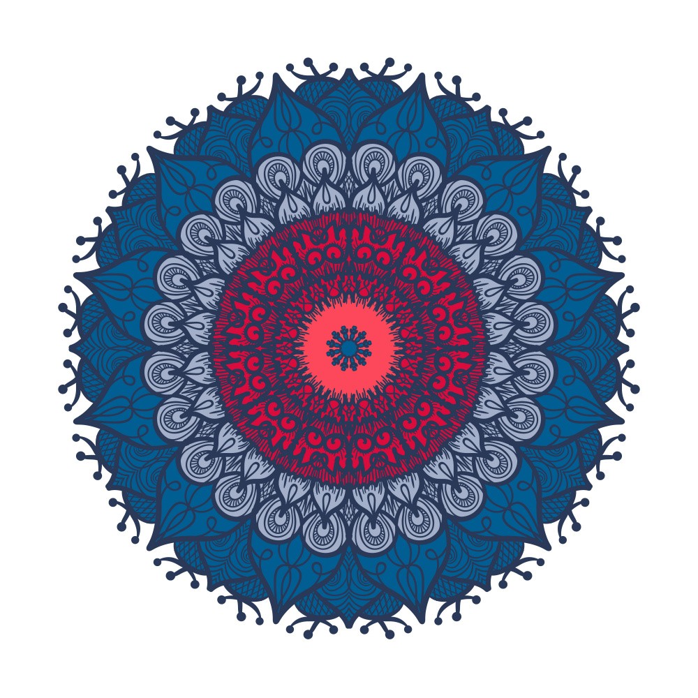Floral Mandala Line Art