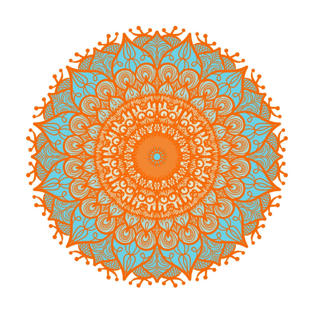 Floral Mandala Line Art