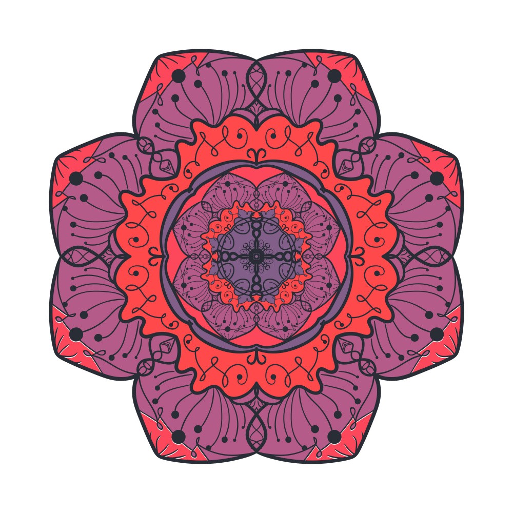 Floral Mandala Line Art