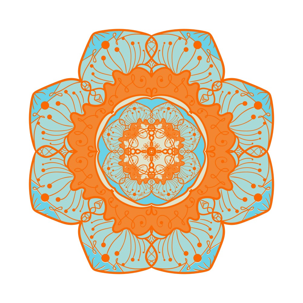 Floral Mandala Line Art