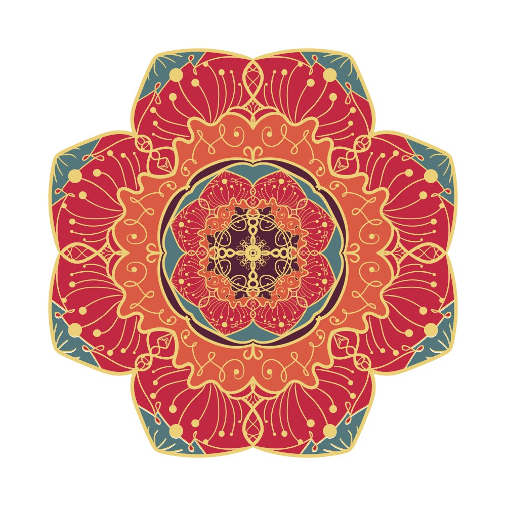 Floral Mandala Line Art