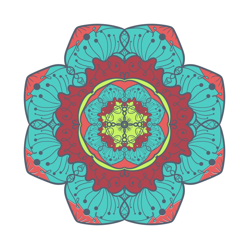 Floral Mandala Line Art