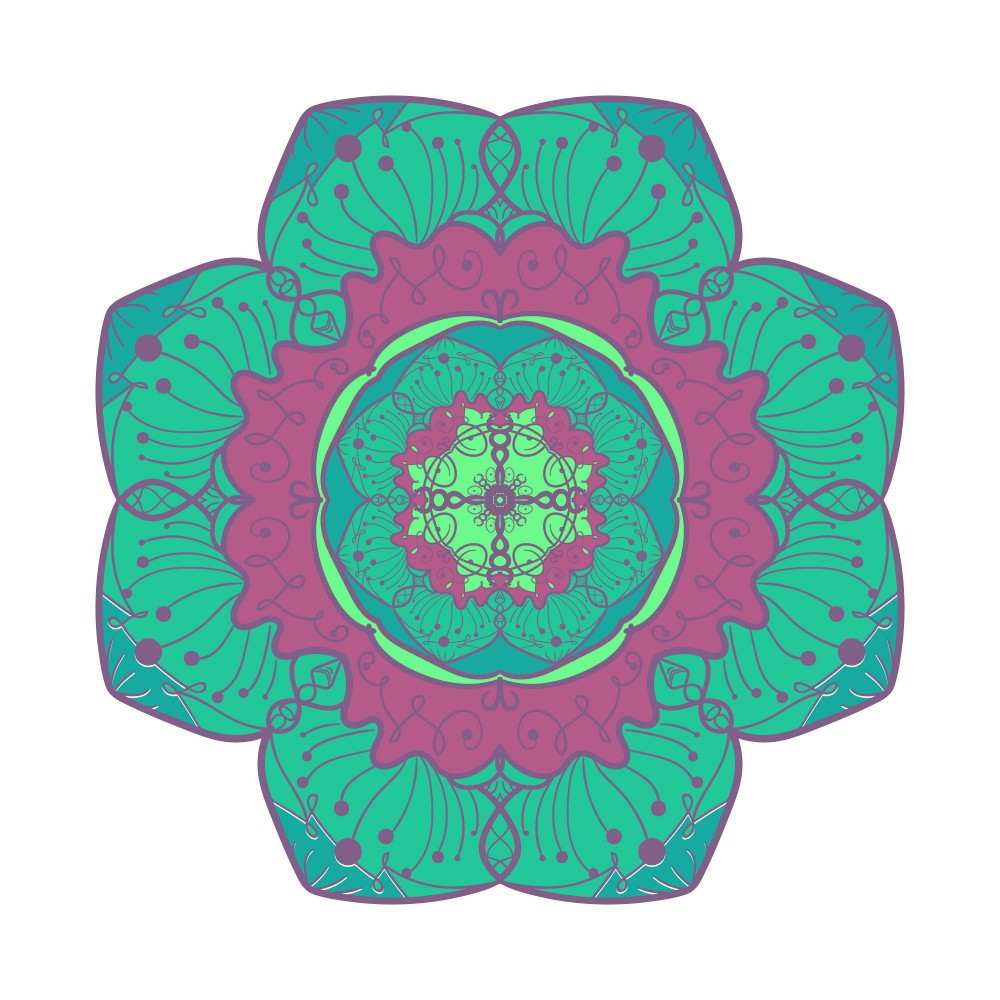 Floral Mandala Line Art