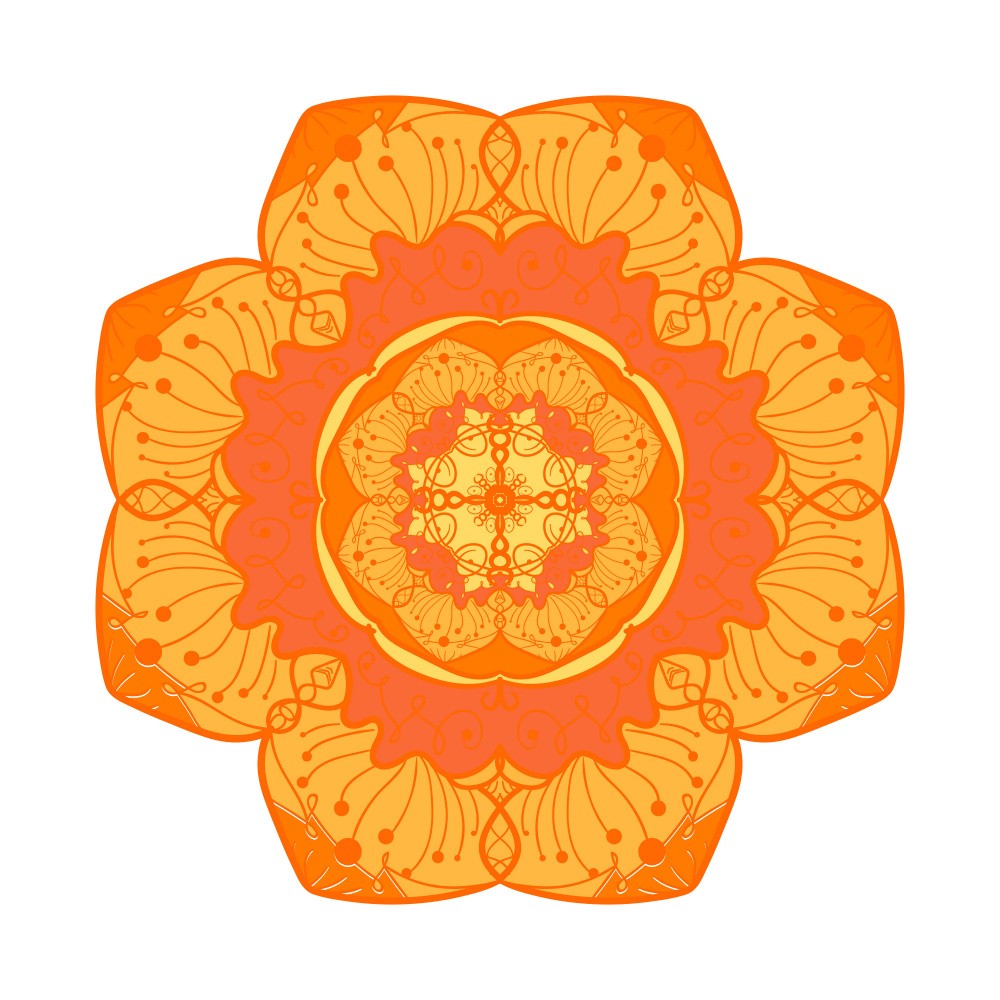 Floral Mandala Line Art
