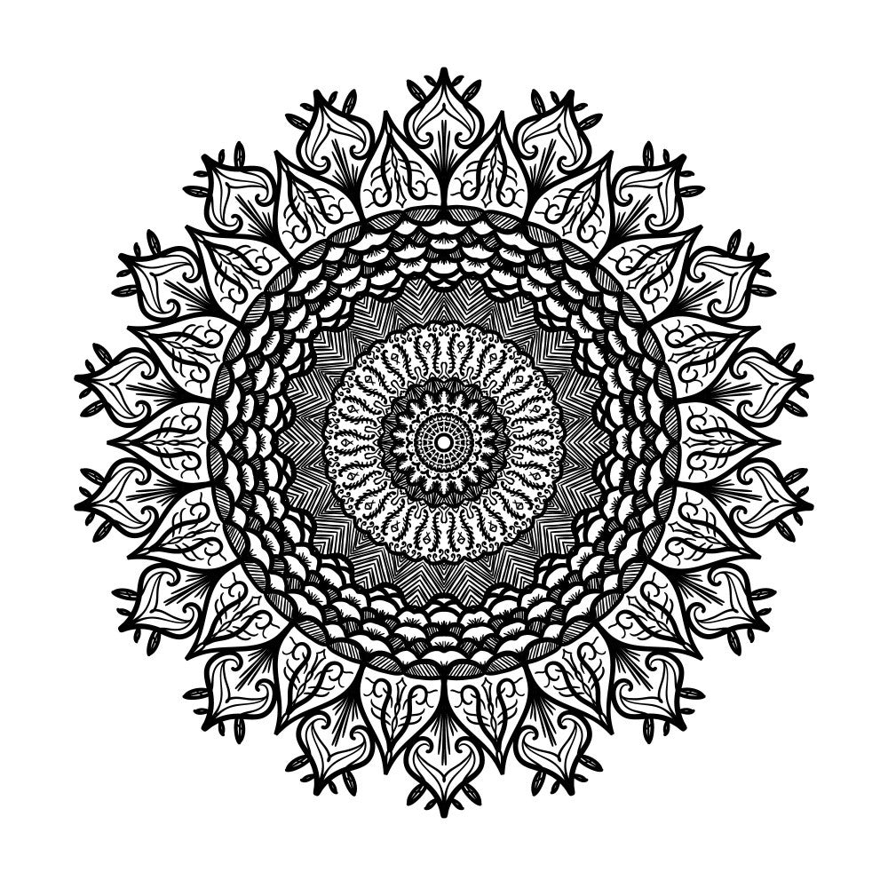Symmetrical Floral Mandala Art