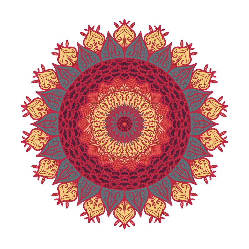 Symmetrical Floral Mandala Art