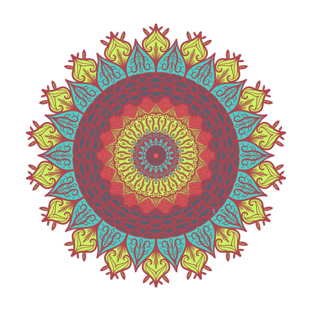 Symmetrical Floral Mandala Art