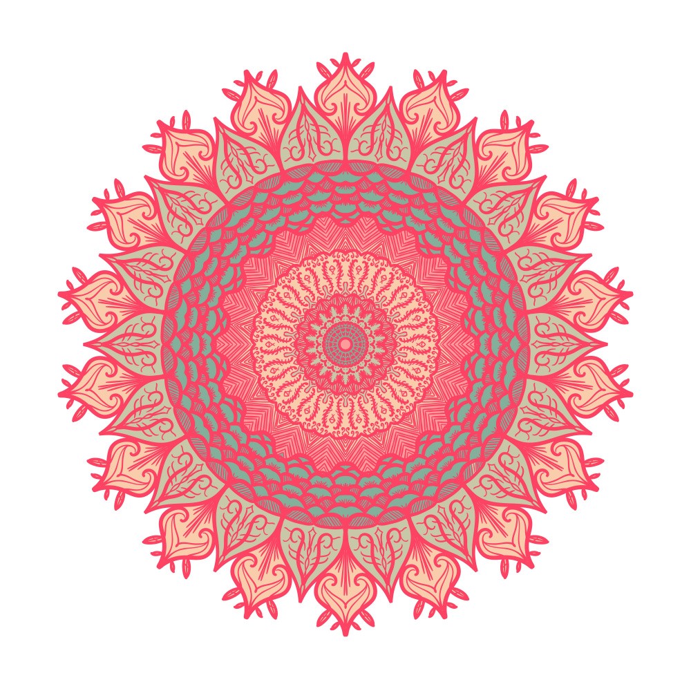 Symmetrical Floral Mandala Art