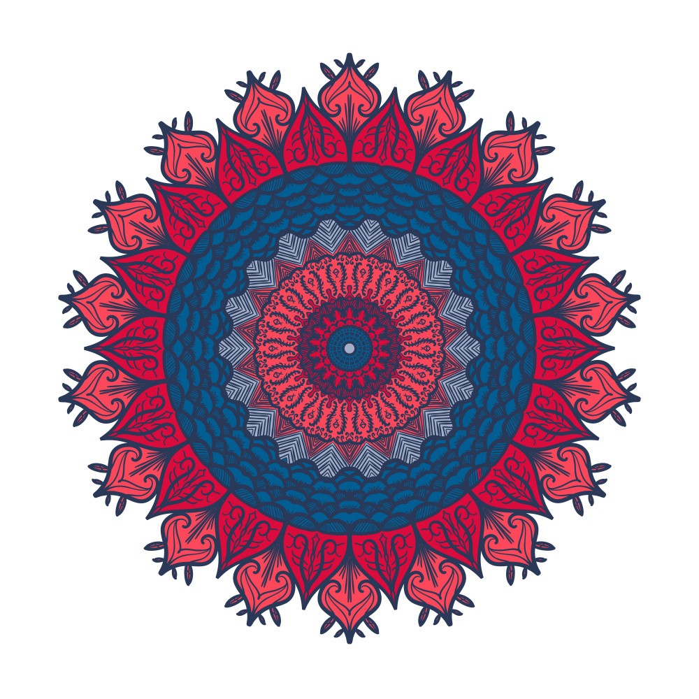 Symmetrical Floral Mandala Art