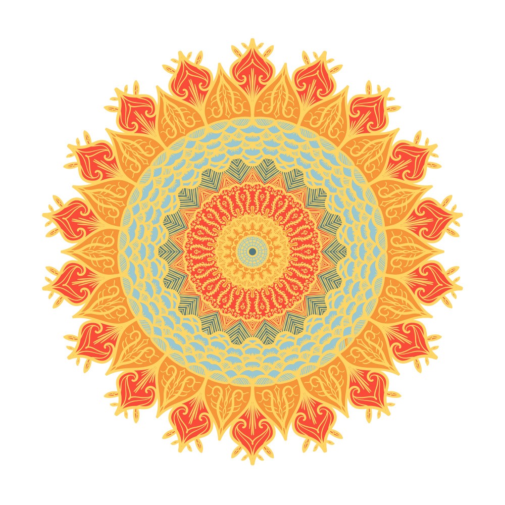 Symmetrical Floral Mandala Art