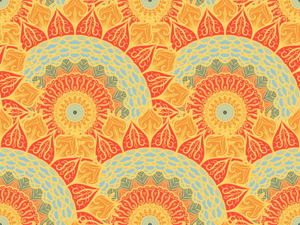 Symmetrical Mandala Line Art