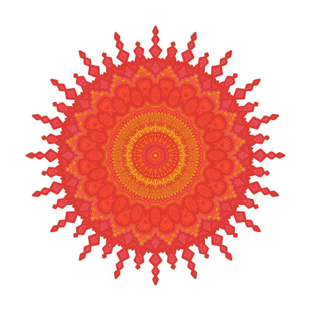 Fiery Sunburst Mandala