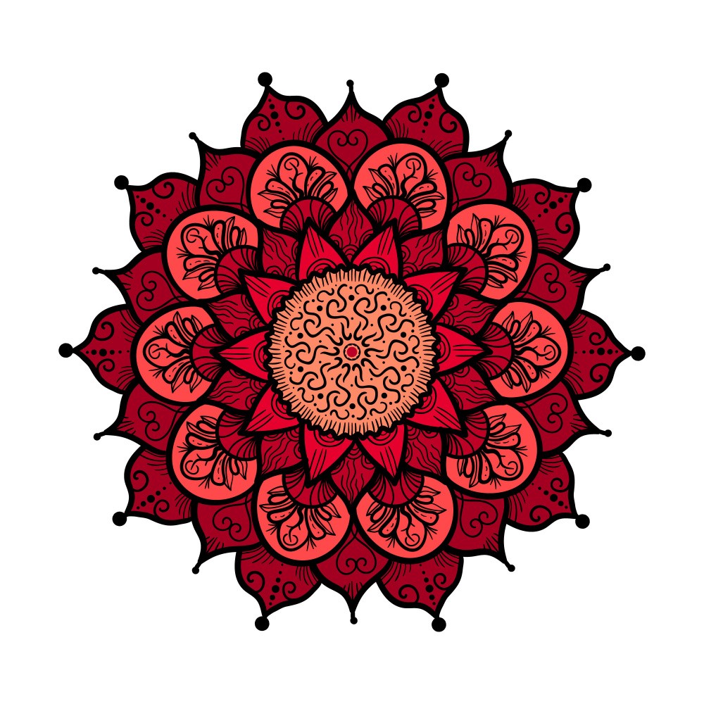 Crimson Mandala Bloom
