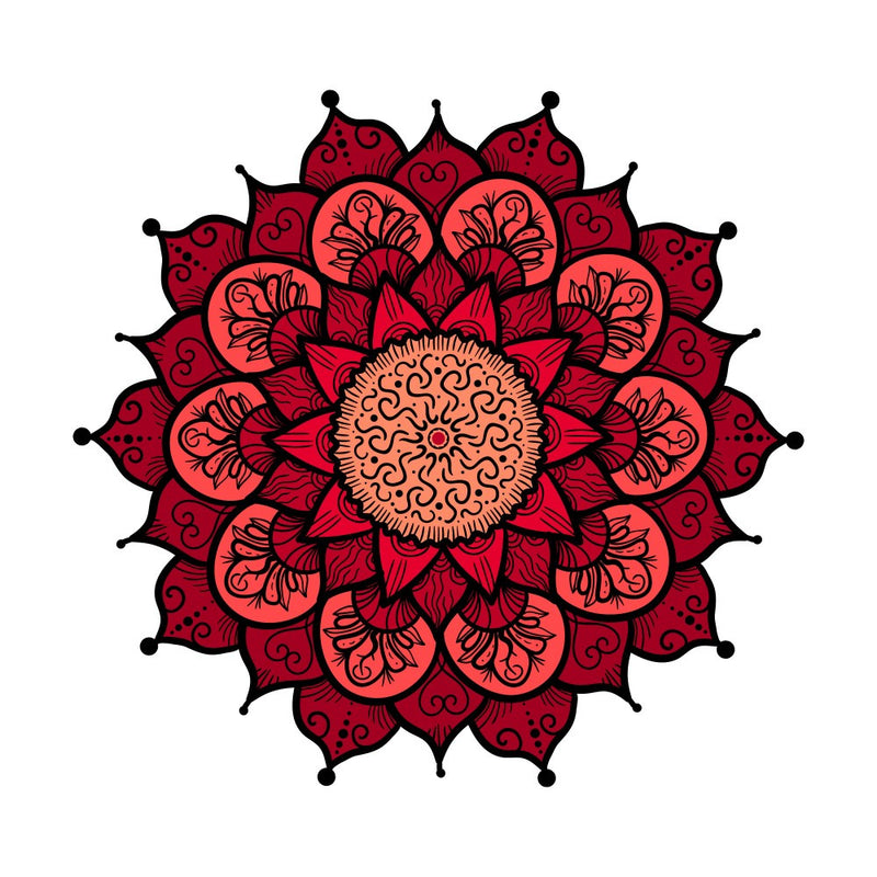 Crimson Mandala Bloom