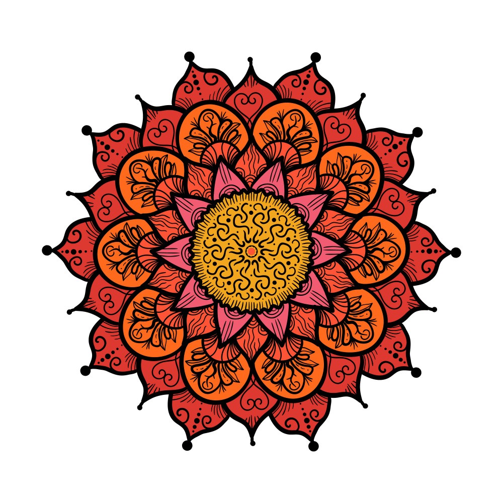 Abstract Mandala Line Art