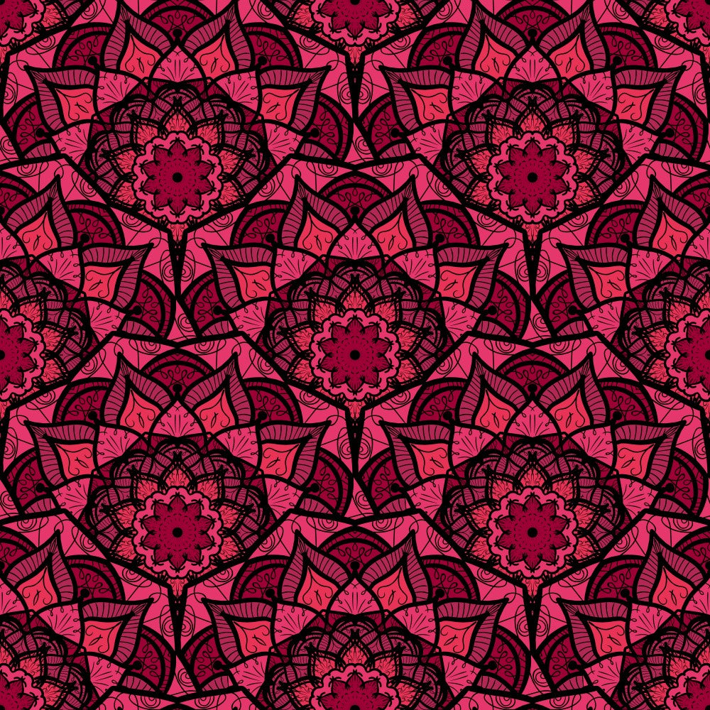 Pink Mandala Line Art