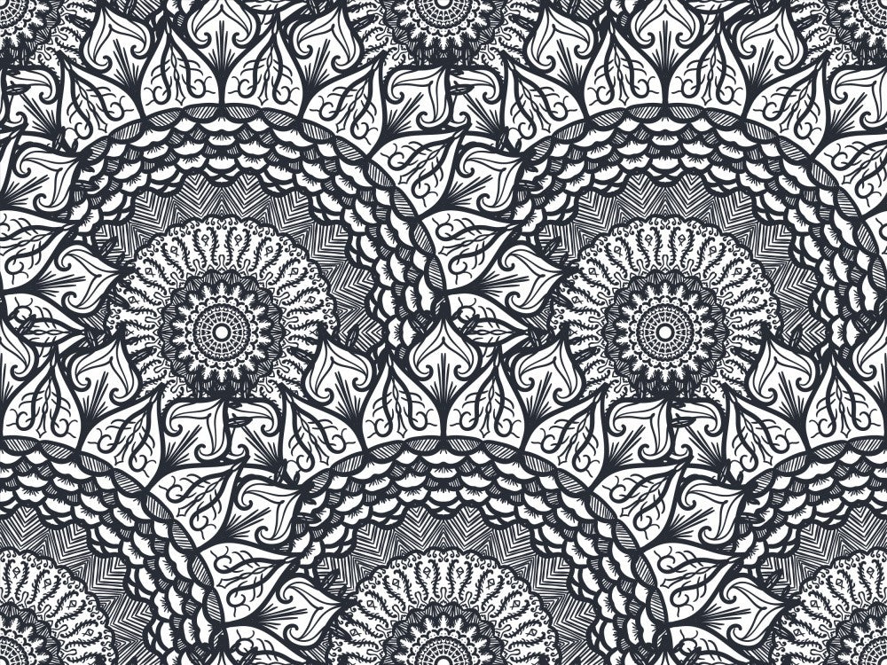 Abstract Mandala Line Art