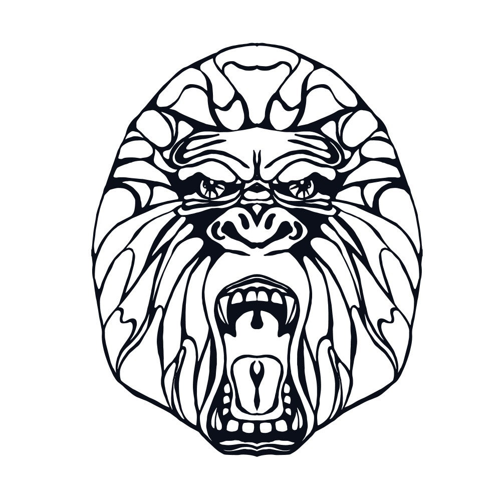 Cartoon Gorilla Line Art
