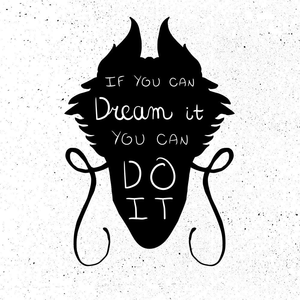 Dragon Silhouette with Lettering