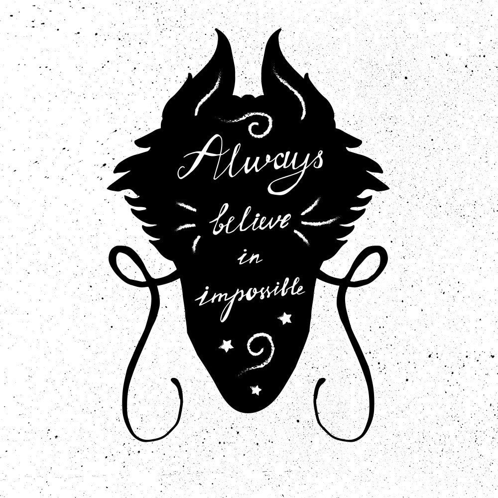 Dragon Silhouette with Lettering