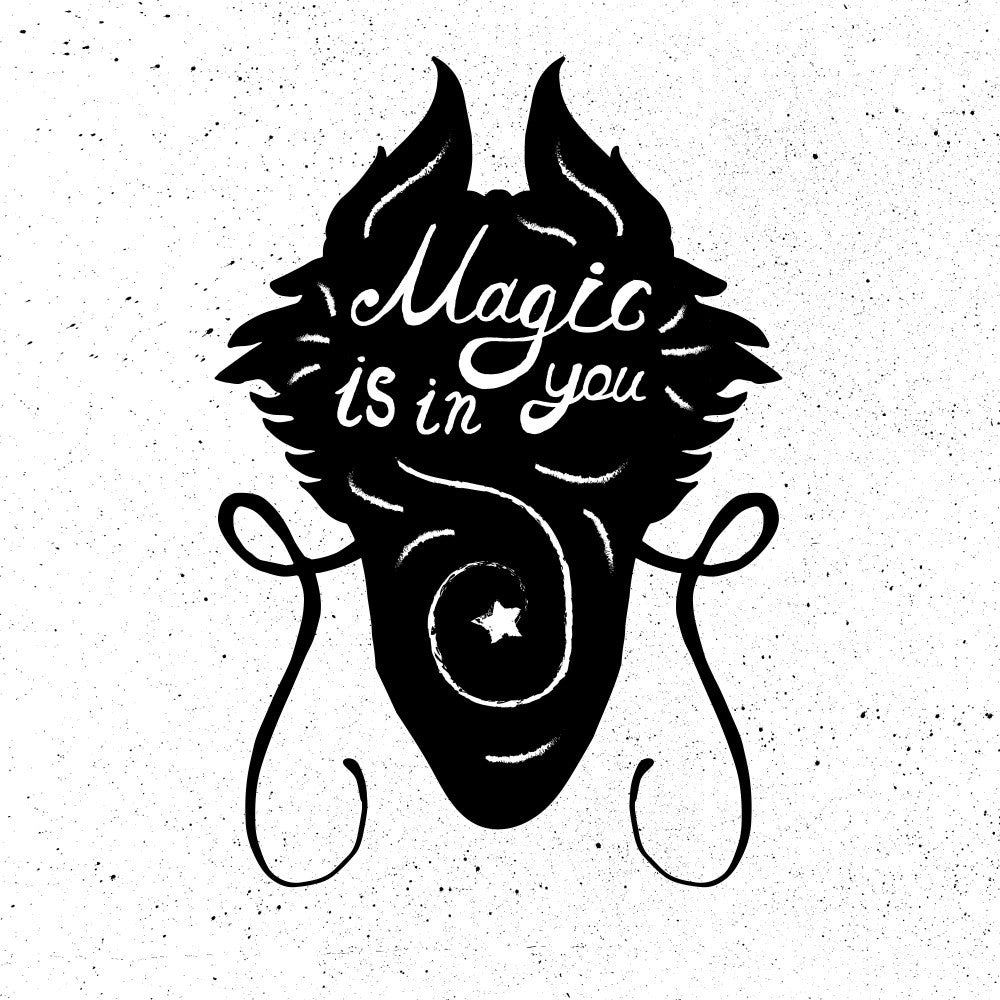 Dragon Silhouette with Lettering