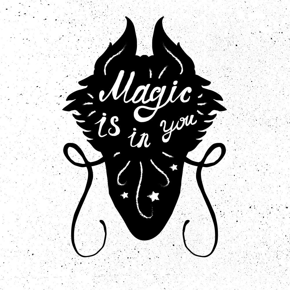 Dragon Silhouette with Lettering