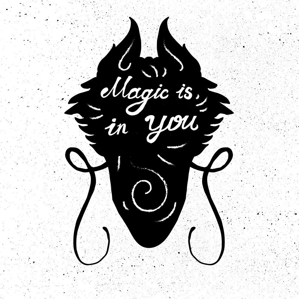Dragon Silhouette with Lettering