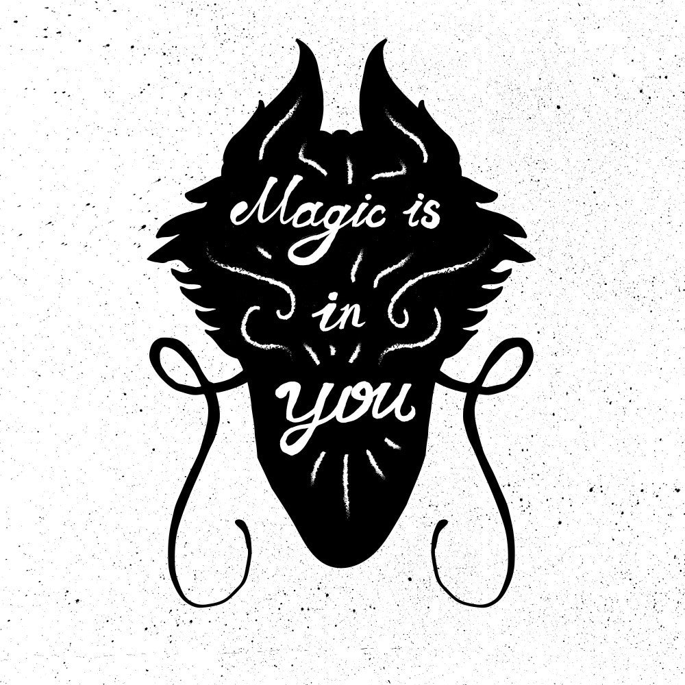 Dragon Silhouette with Lettering
