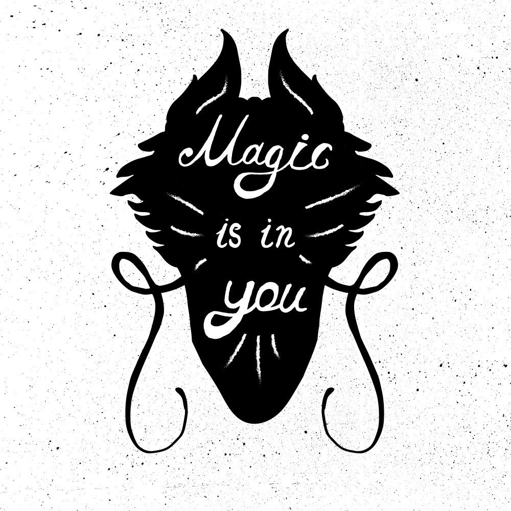 Dragon Silhouette with Lettering