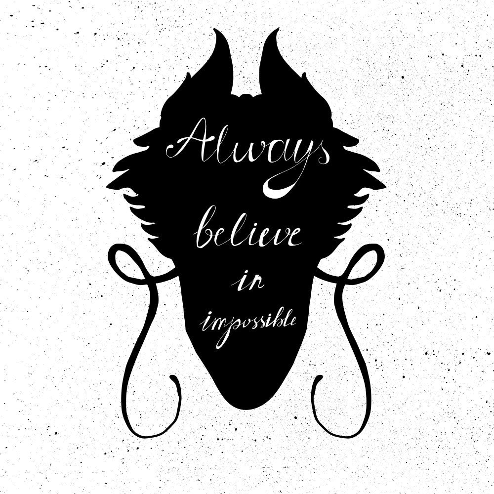 Dragon Silhouette with Lettering
