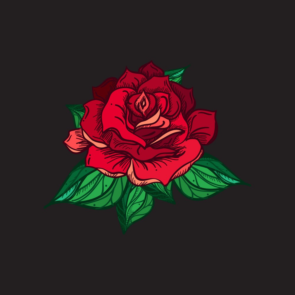 Red Roses and Leaves